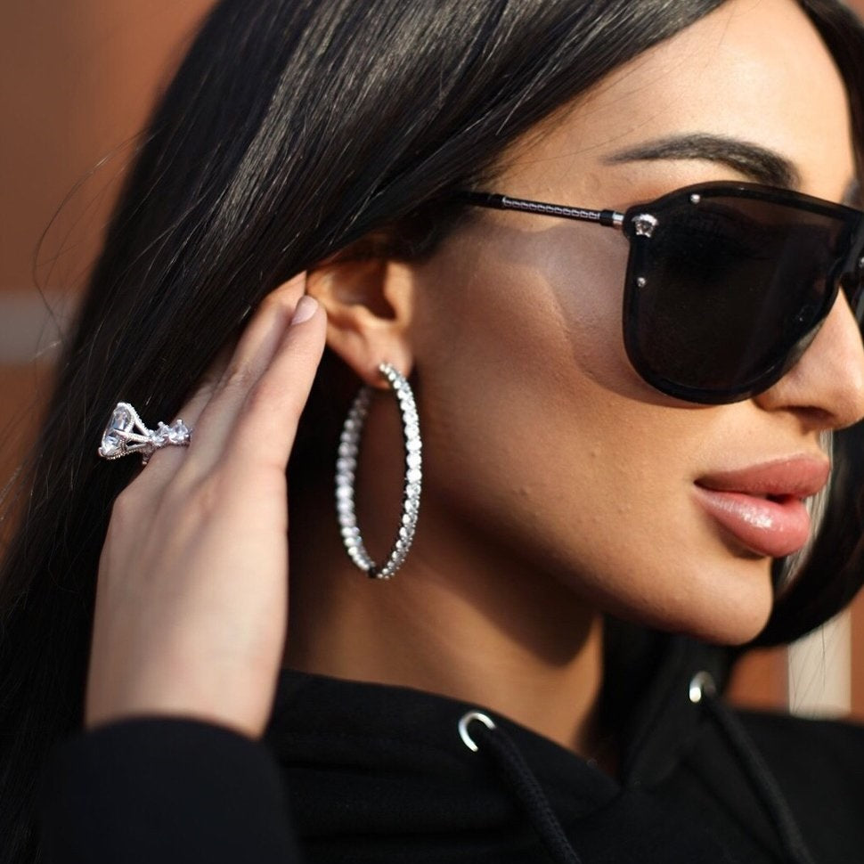 Crystal Hoops Large - Love Be Jewels