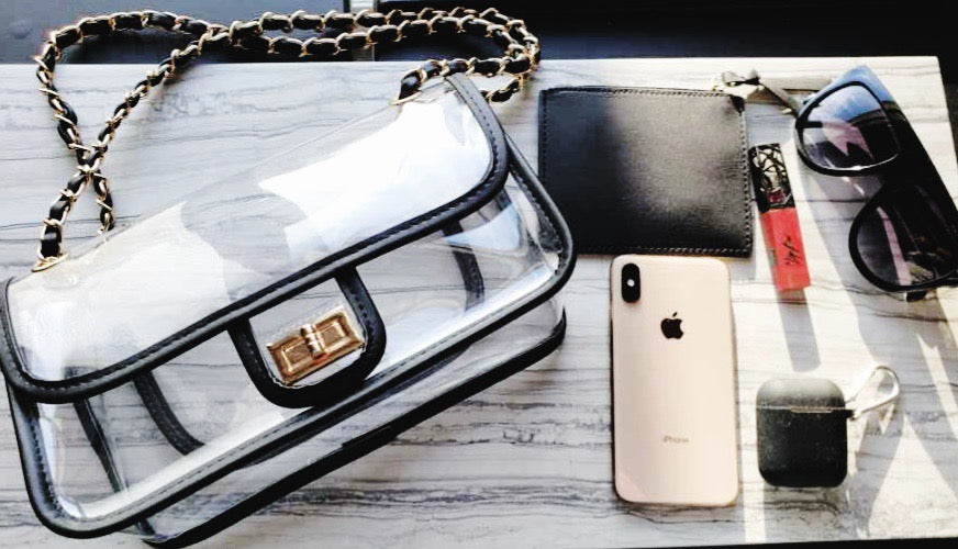 LBJ Clear Handbag Black - Love Be Jewels