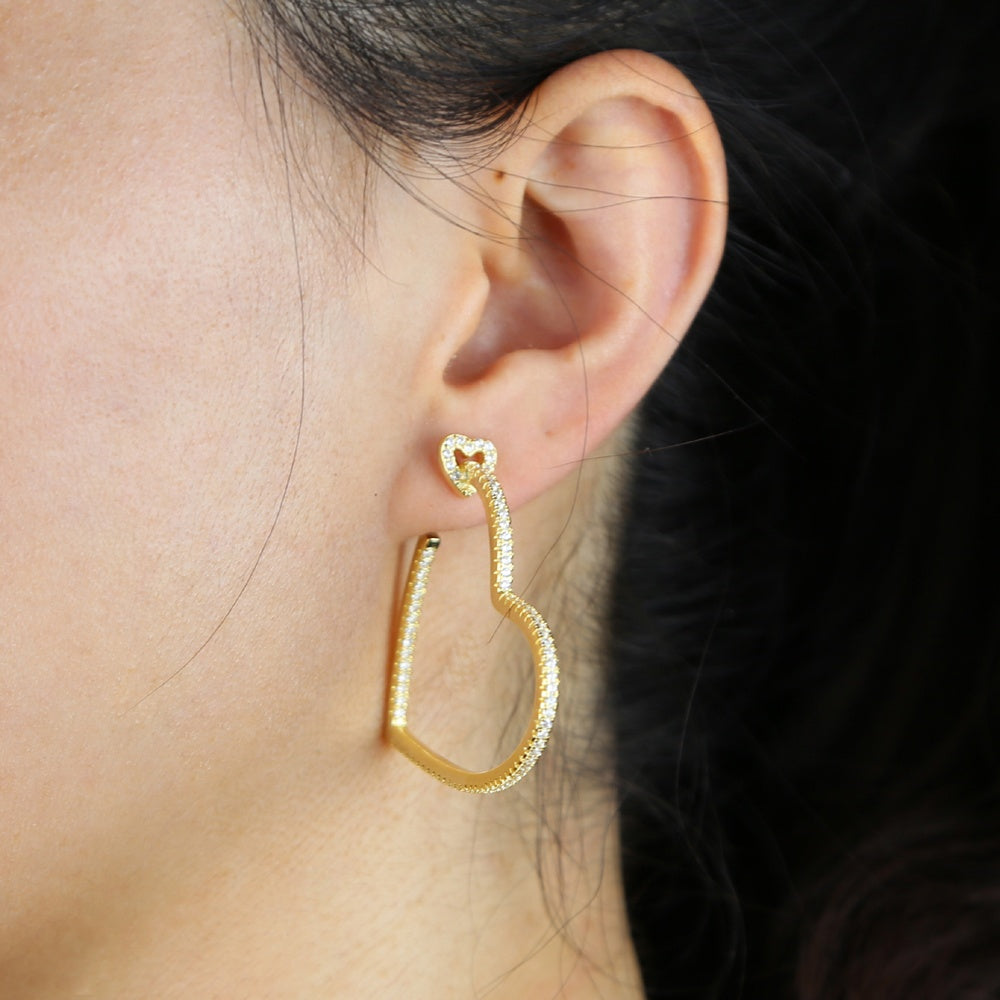 Heart to Heart Hoops Gold - Love Be Jewels
