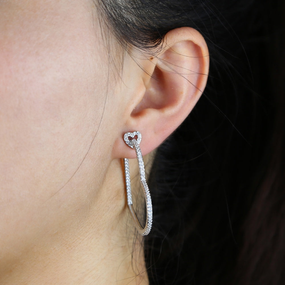 Heart to Heart Hoops Silver - Love Be Jewels