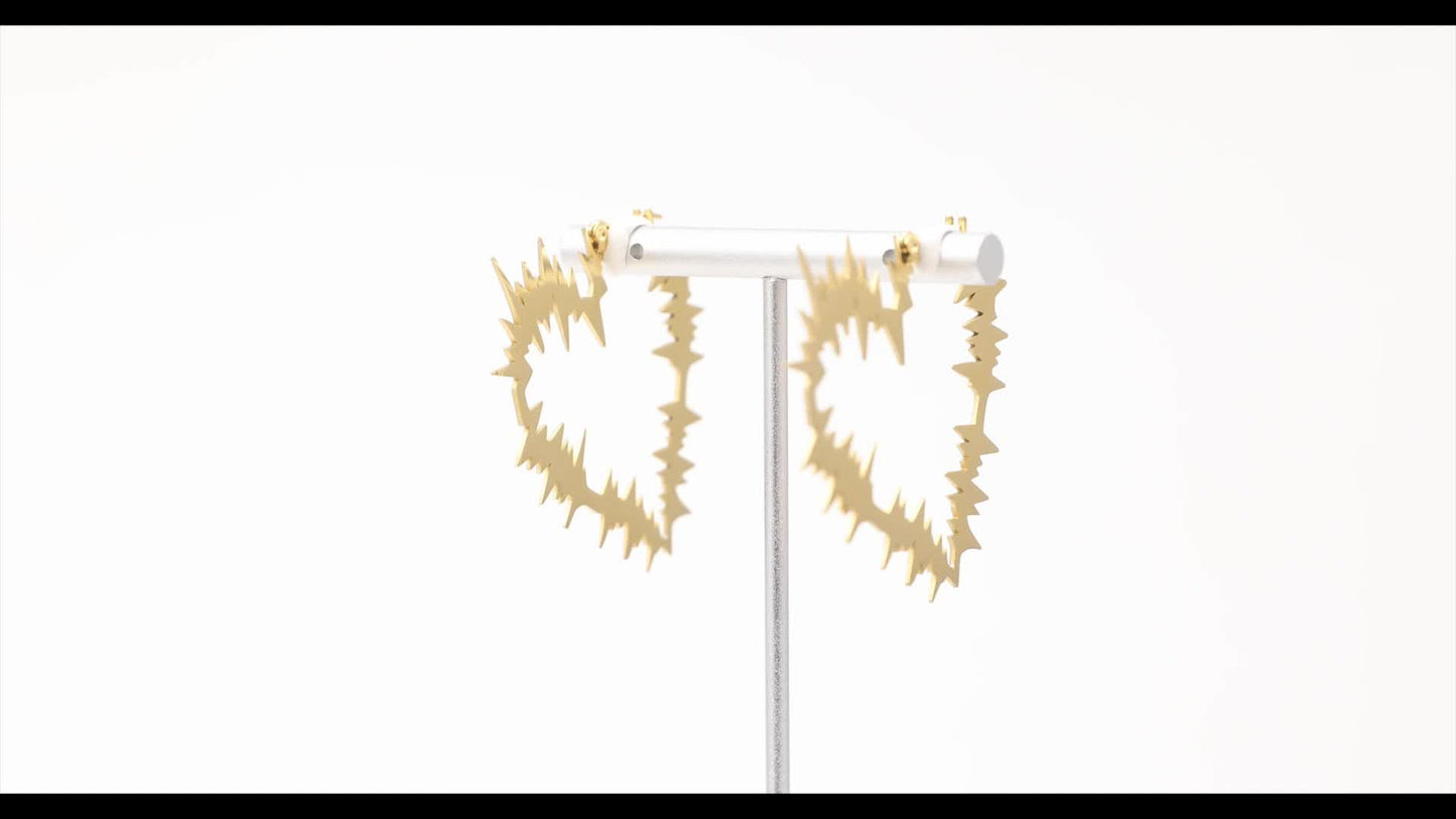 Heart Wave Hoops - Love Be Jewels