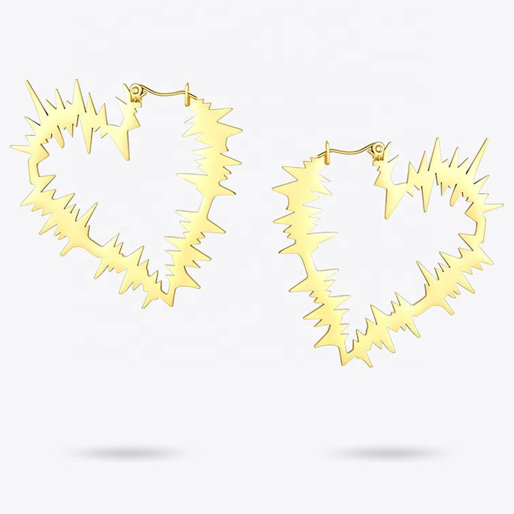 Heart Wave Hoops - Love Be Jewels