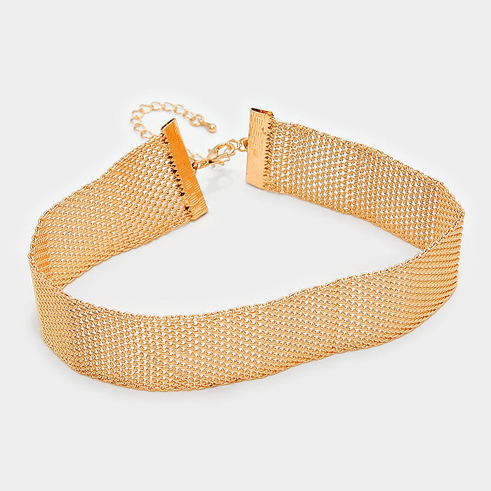 Gold Mesh Choker - Love Be Jewels