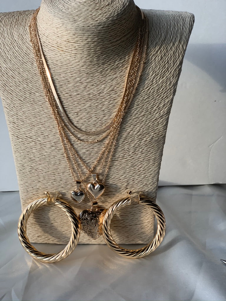 Multi Heart Layered Necklace - Love Be Jewels