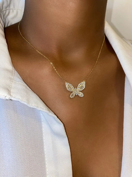 Gold Butterfly Necklace - Love Be Jewels