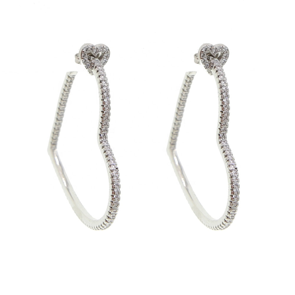 Heart to Heart Hoops Silver - Love Be Jewels