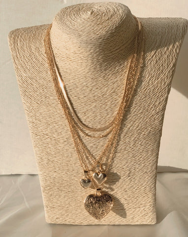 Multi Heart Layered Necklace - Love Be Jewels