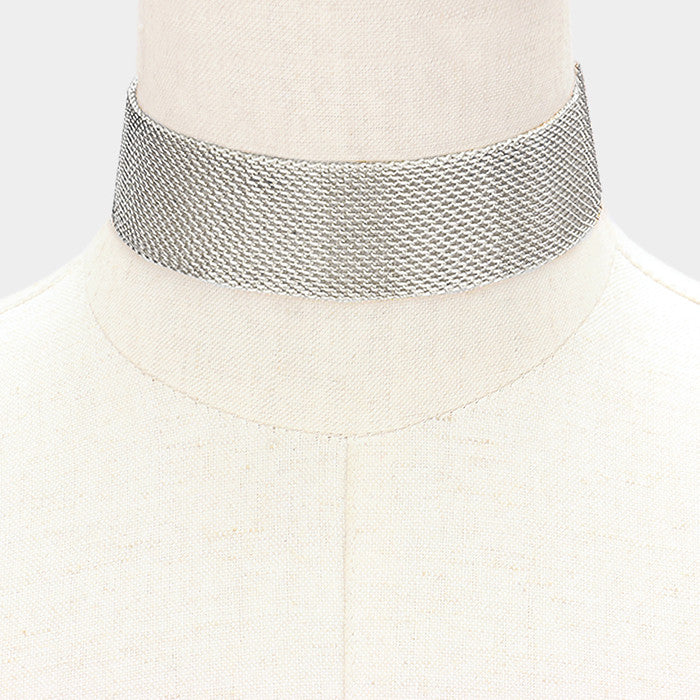 Silver Mesh Choker Love Be Jewels