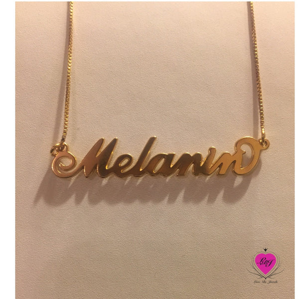 Small Script Nameplate Necklace - Love Be Jewels