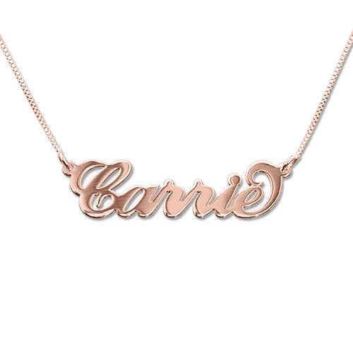 Small Script Nameplate Necklace (RG) - Love Be Jewels
