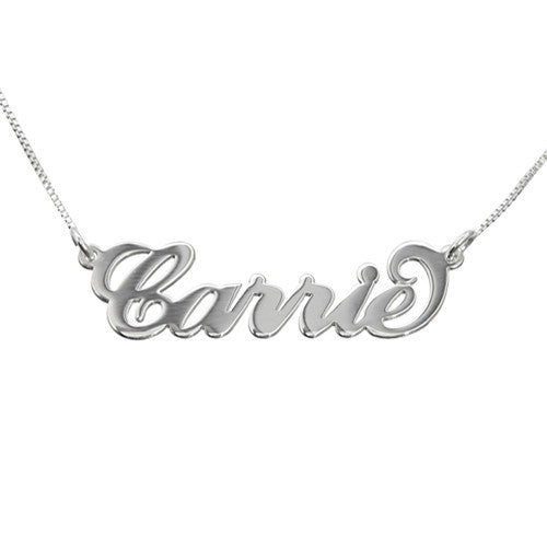 Small Script Nameplate Necklace (SS) - Love Be Jewels