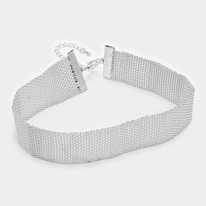 Silver Mesh Choker - Love Be Jewels